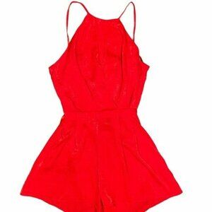 Zara  Red Jumpsuite Sleeveless Spaghetti Straps Tie Back Romper Medium